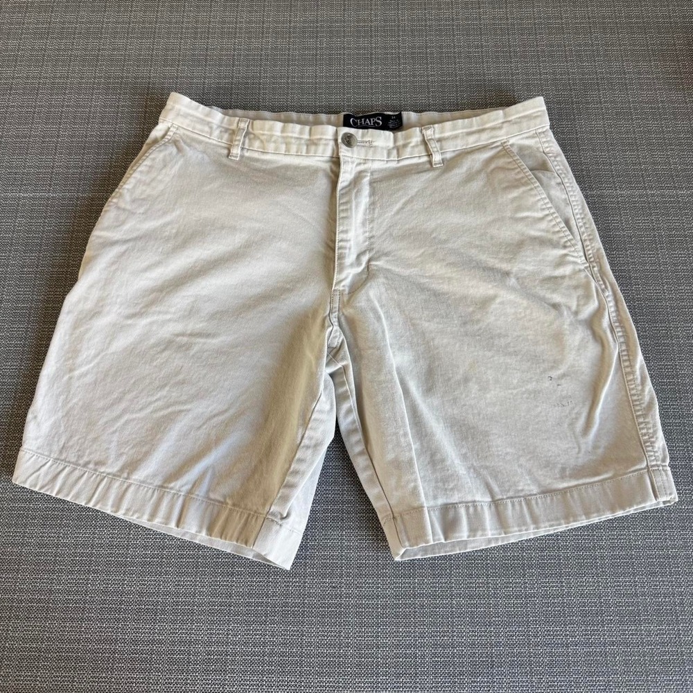 Chaps cream cotton chino shorts men's size 34